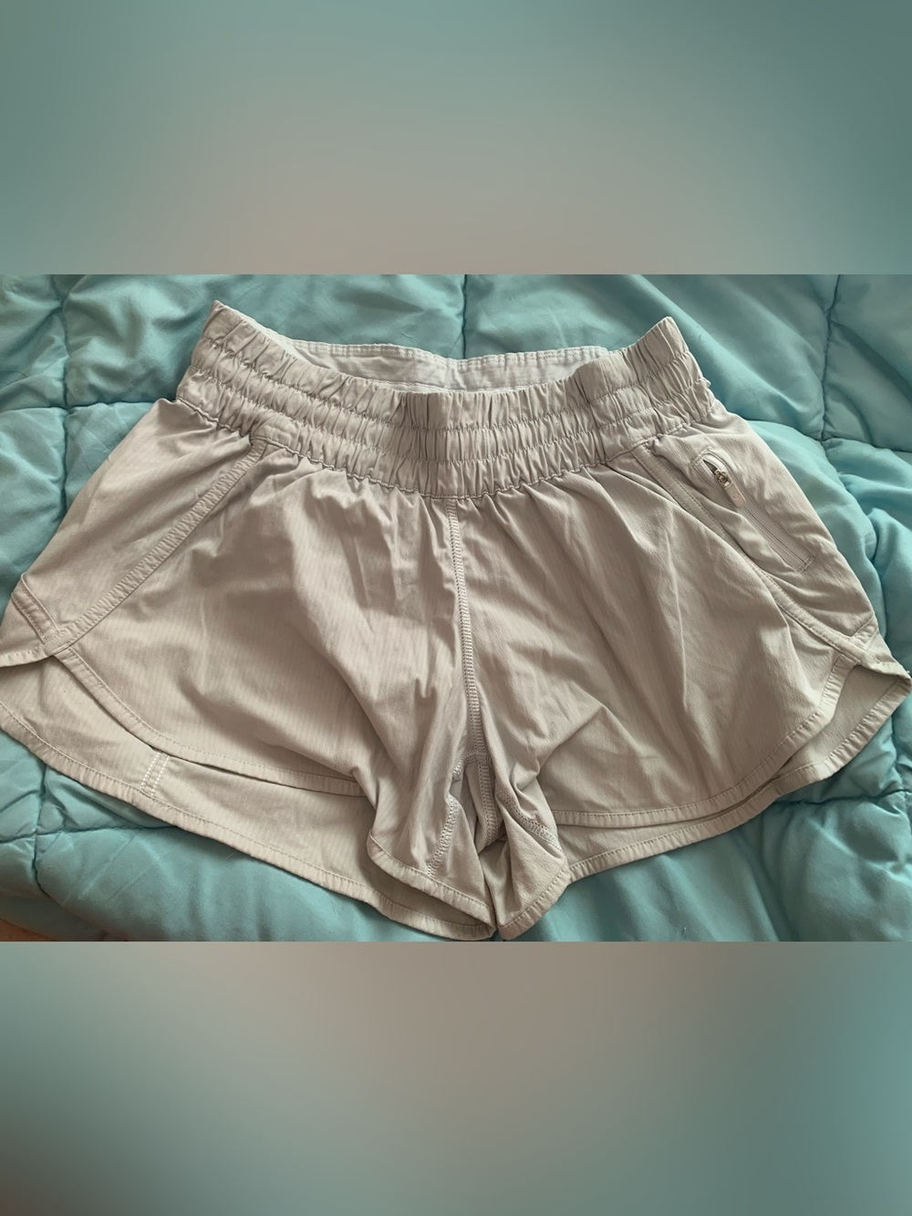 lululemon athletica Light Gray High-Waist Athletic Shorts